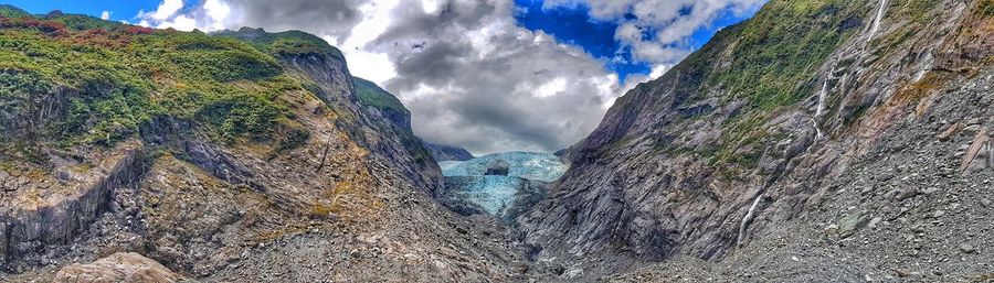 Panoramic view of mountains against sky