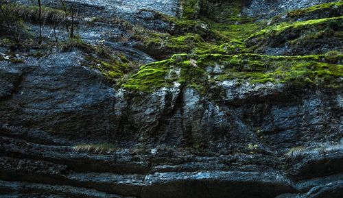 View of river flowing through rocks