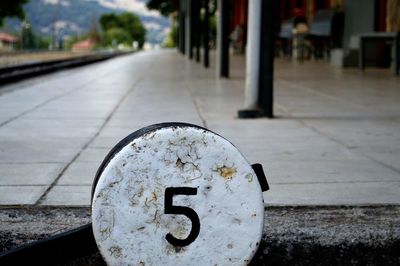 Empty railroad platform of hill station