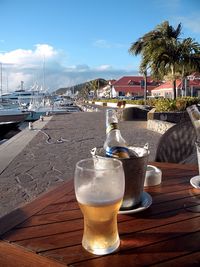 View of water on table