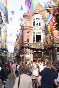 People on street in city