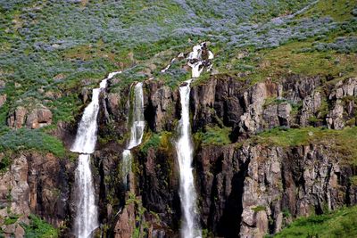 Scenic view of waterfall