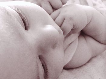 Close-up of baby sleeping