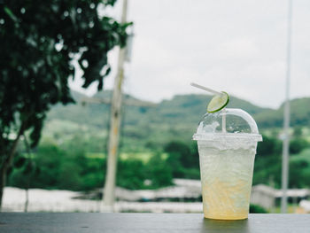 Close-up of drink on table