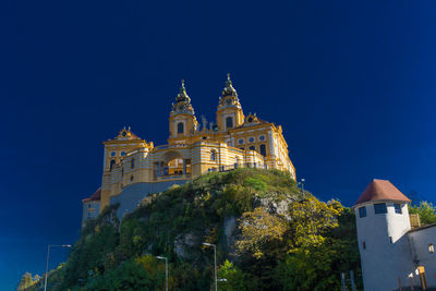 Low angle view of church on top of hill