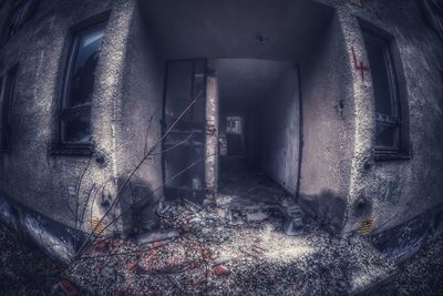 Interior of abandoned building