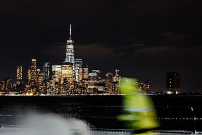 Illuminated city at night