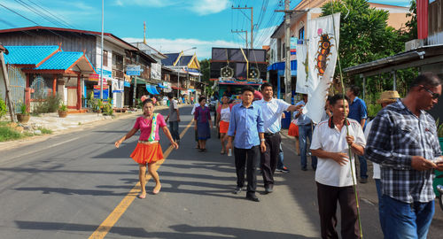 People walking on street