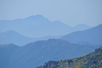 Scenic view of landscape against blue sky