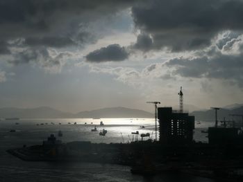 Scenic view of sea against sky at sunset
