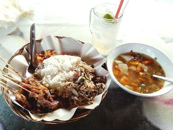 Close-up of served food