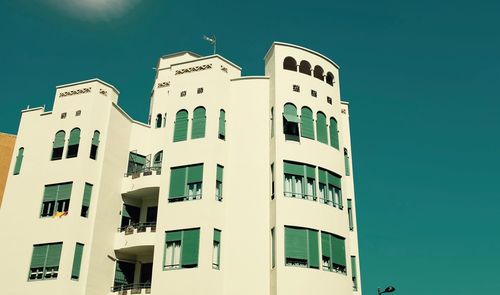 Low angle view of residential building against sky