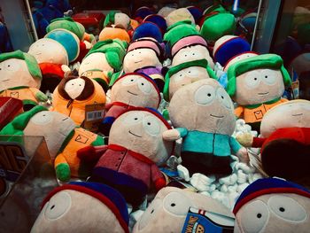 Close-up of toys for sale in market
