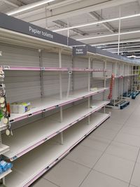 Interior of illuminated railroad station