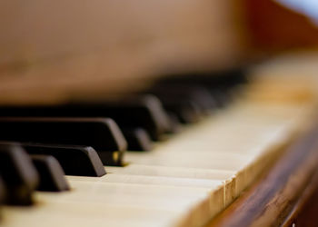Close-up of piano keys