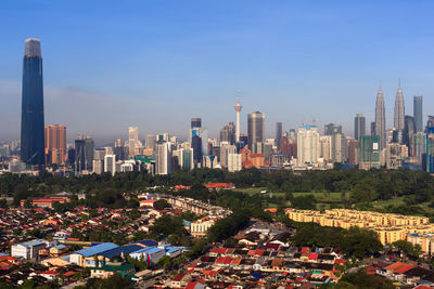 Aerial view of buildings in city