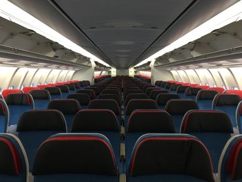 Empty seats in airplane