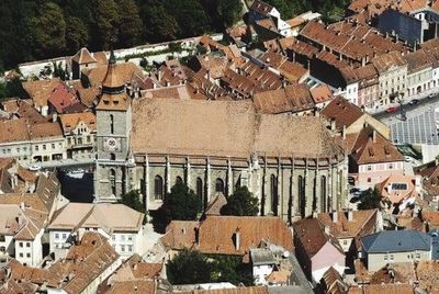 High angle view of houses