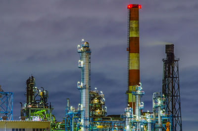 Petrochemical factory at night