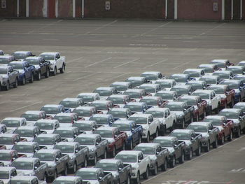 High angle view of row