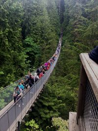 People on footbridge