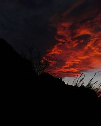 Silhouette of landscape at sunset