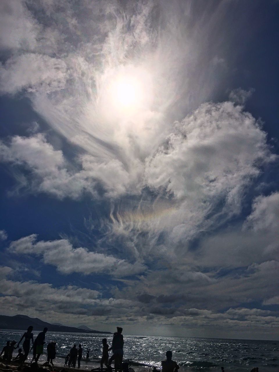 LOW ANGLE VIEW OF SUN SHINING OVER WATER