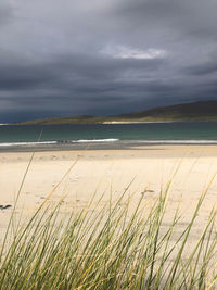 Scenic view of beach against sky