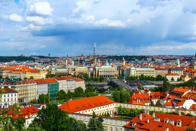 High angle view of cityscape