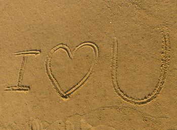 Heart shape on sand