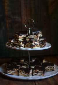 Close-up of sweet food in plate on table