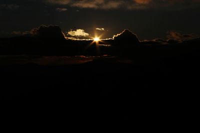 Scenic view of silhouette landscape against sky during sunset