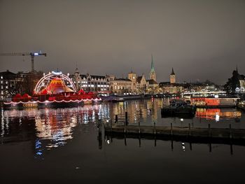 Illuminated city at night