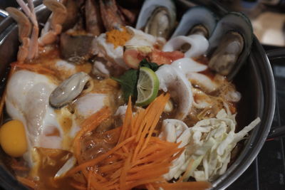 Close-up of seafood in bowl