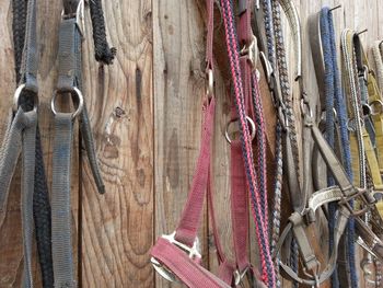 Close-up of ropes hanging on rope