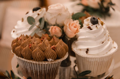 Close-up of cupcakes