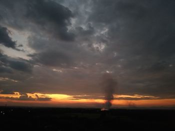 Scenic view of dramatic sky during sunset