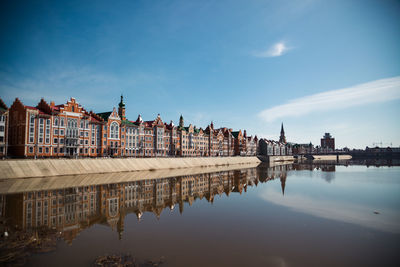 Reflection of buildings in water