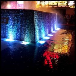 Illuminated building at night