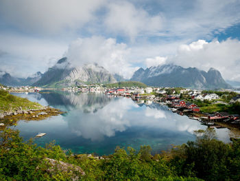 Panoramic view of lake against sky