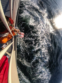 Person sailing in sea