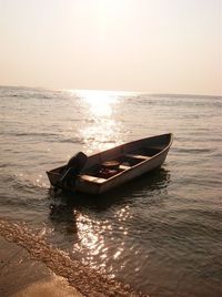 Scenic view of sunset over sea