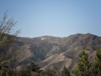 Scenic view of mountains against clear sky