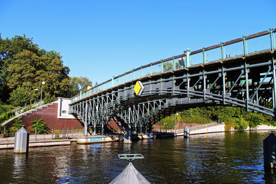 Bridge over river against clear sky