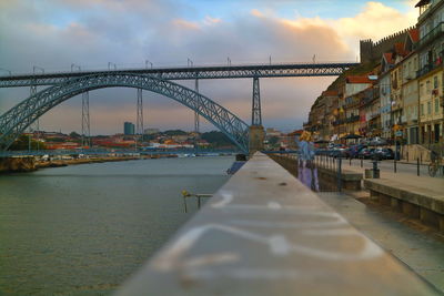 Bridge over river in city