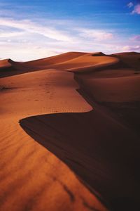 Sand dune in desert against sky