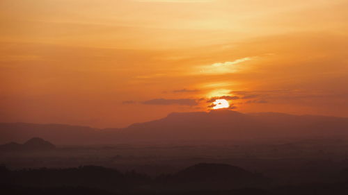 Scenic view of landscape at sunset