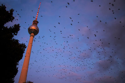 Berlin tv tower at night