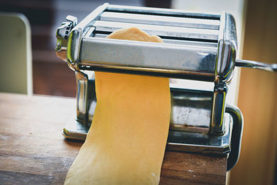 Close up of pasta maker