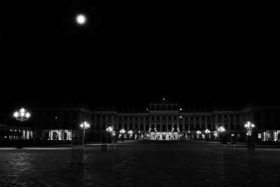 View of illuminated city at night